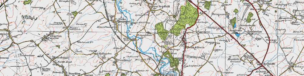 Old map of Bragenham in 1919