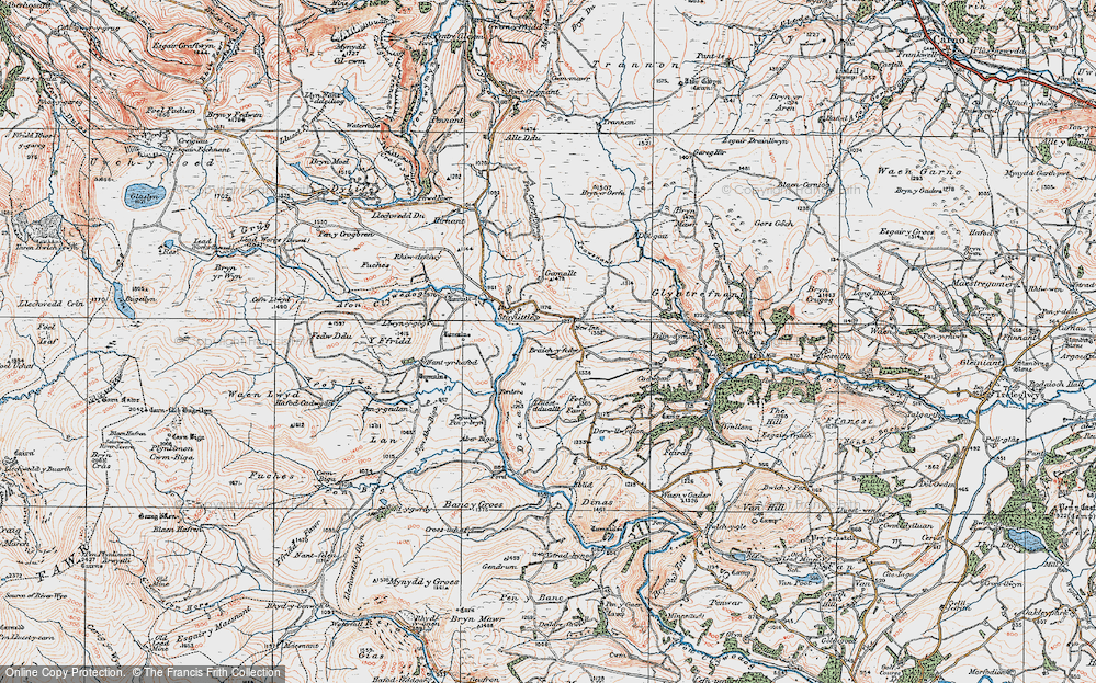 Old Map of Braichyfedw, 1921 in 1921