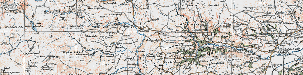 Old map of Braichyfedw in 1921