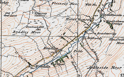Old map of Braidley Moor in 1925
