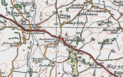 Old map of Brailsford in 1921