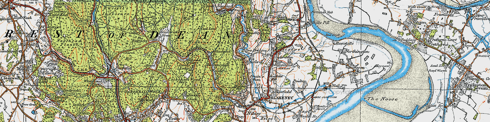 Old map of Blakeney Hill in 1919