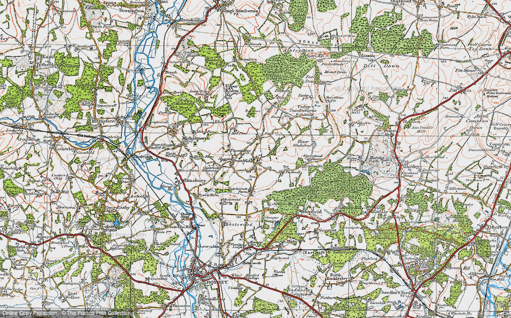 Old Map of Braishfield, 1919 in 1919