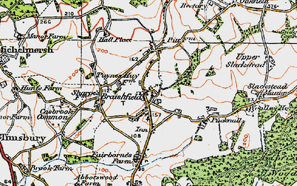 Old map of Braishfield in 1919