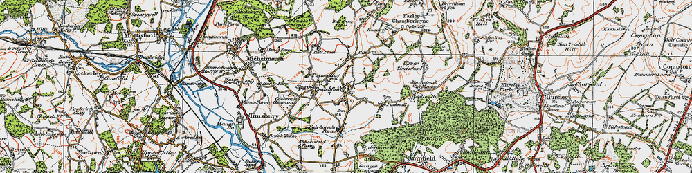 Old map of Braishfield in 1919