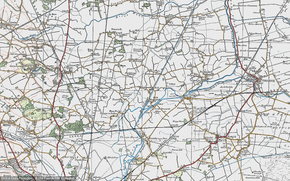 Old Map of Braithwaite, 1923 in 1923