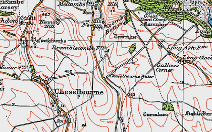 Old map of Bramblecombe in 1919