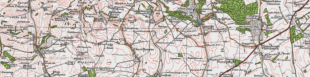 Old map of Bramblecombe in 1919
