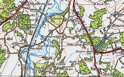 Old map of Brambridge in 1919