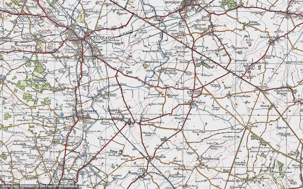 Old Map of Historic Map covering Anker Br in 1920