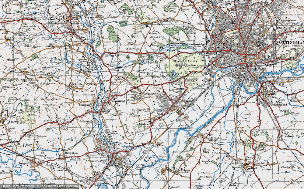 Old Map of Bramcote, 1921 in 1921