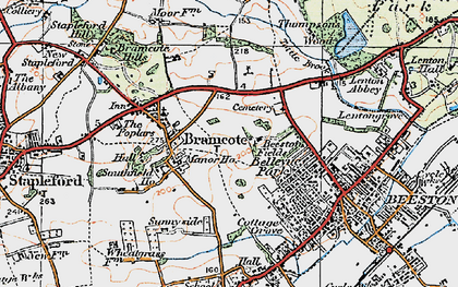 Old map of Bramcote in 1921