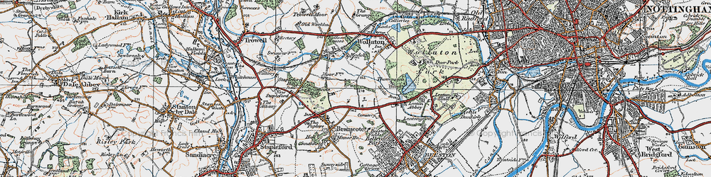 Old map of Bramcote Hills in 1921