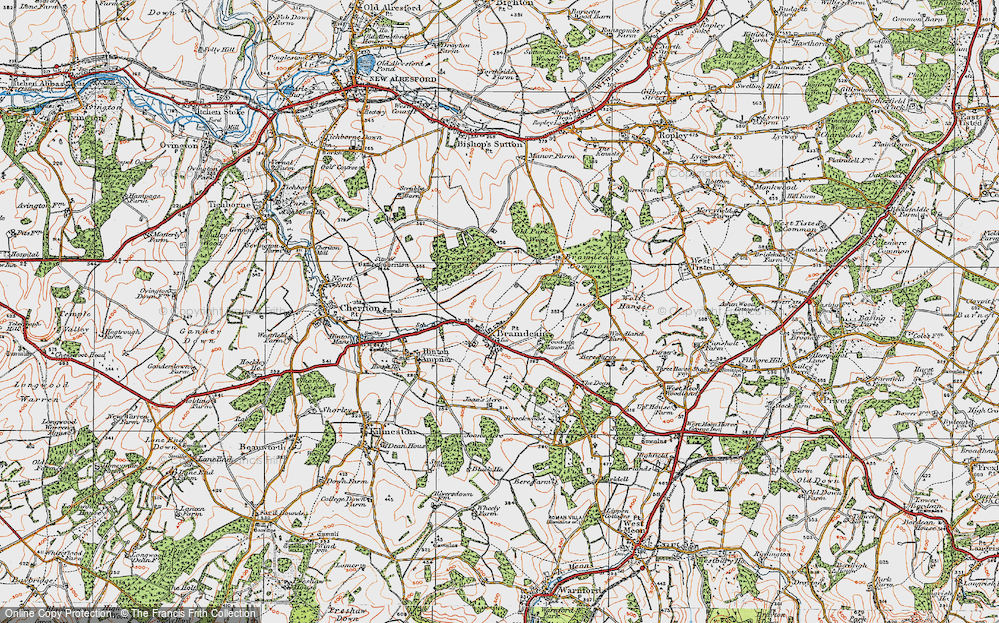 Old Map of Bramdean, 1919 in 1919