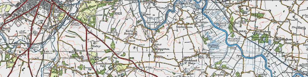 Old map of Bramerton in 1922