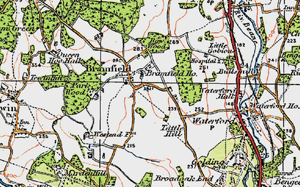 Old map of Bramfield in 1919