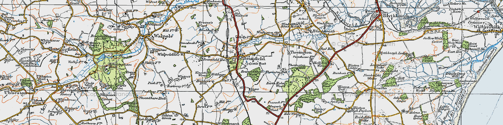 Old map of Bramfield in 1921