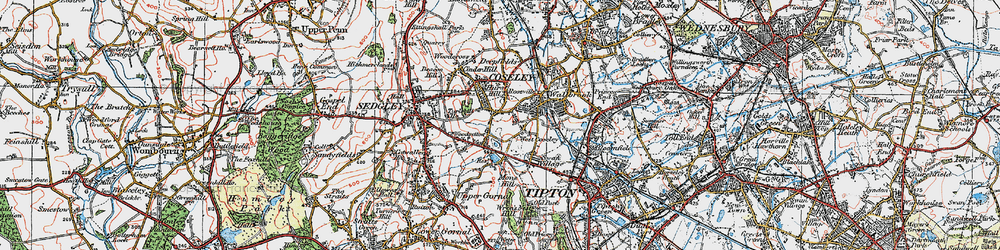 Old map of Bramford in 1921