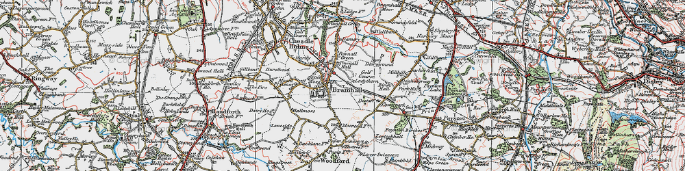 Old map of Bramhall in 1923