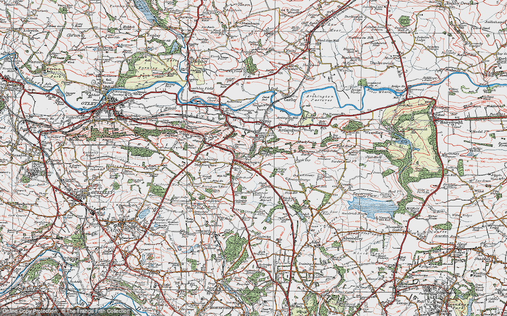 Old Map of Bramhope, 1925 in 1925