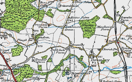 Old map of Bramley Corner in 1919