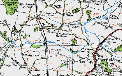 Old map of Bramley Green in 1919