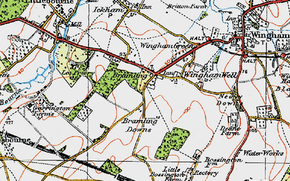 Old map of Bramling in 1920