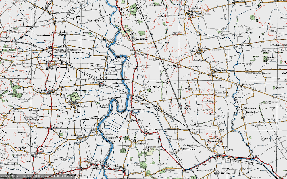 Old Map of Historic Map covering Brampton Grange in 1923