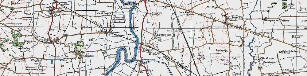 Old map of Brampton Grange in 1923
