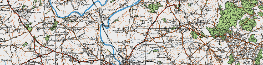 Old map of Brampton Abbotts in 1919