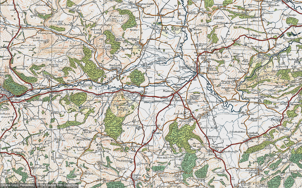 Old Map of Brampton Bryan, 1920 in 1920
