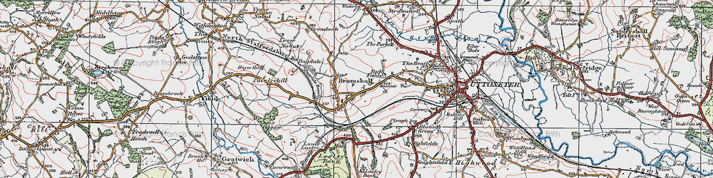 Old map of Bramshall in 1921
