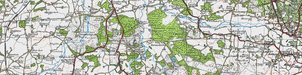 Old map of Bramshill in 1919