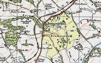 Old map of Brancepeth Park in 1925