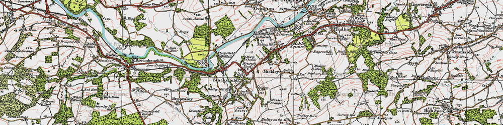 Old map of Branch End in 1925