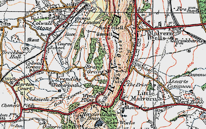 Old map of Brand Green in 1920