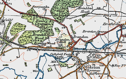 Old map of Brandon in 1920