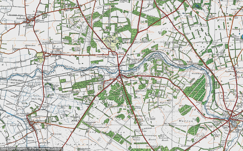Old Map of Historic Map covering Wiltonhill Wood in 1920