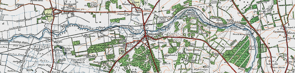 Old map of Brandon Park in 1920