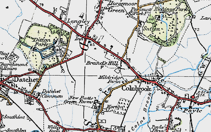 Old map of Brands Hill in 1920