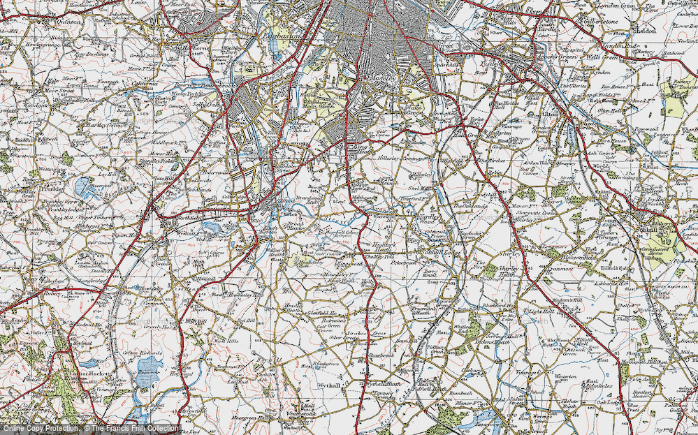Old Map of Brandwood End, 1921 in 1921