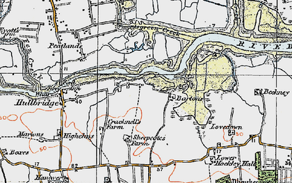 Old map of Brandy Hole in 1921