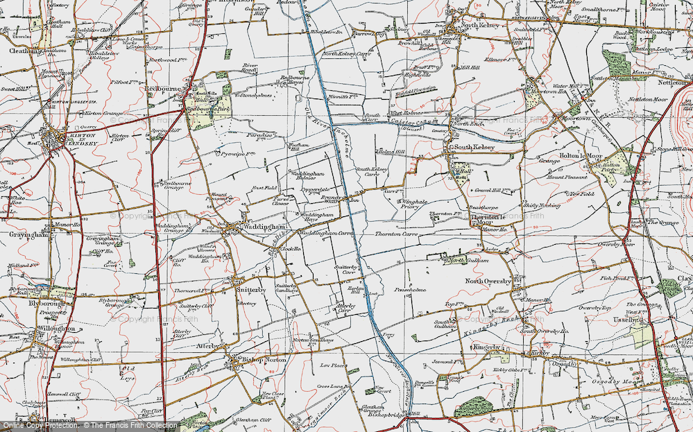 Old Map of Historic Map covering Winghale Priory in 1923