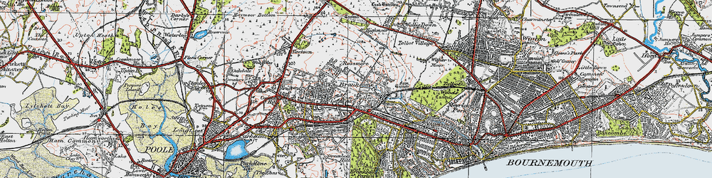 Old map of Branksome in 1919