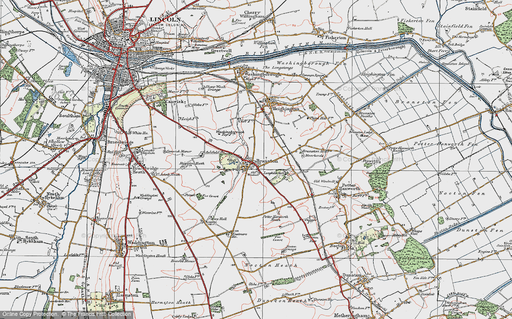 Old Map of Branston, 1923 in 1923