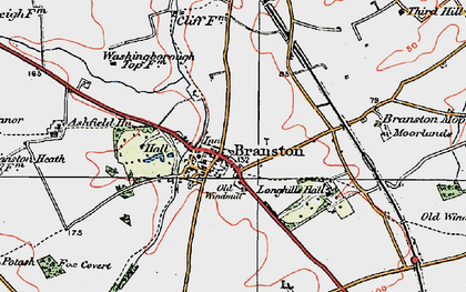 Old map of Branston in 1923