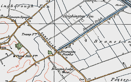 Old map of Branston Delph in 1923