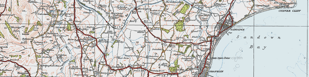 Old map of Bathingbourne in 1919