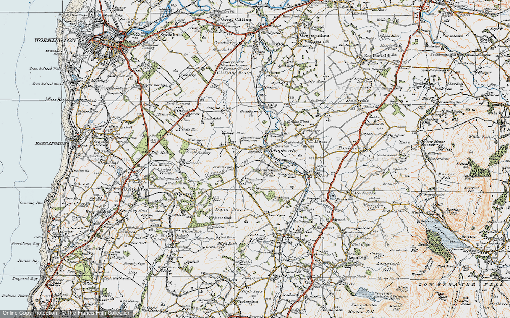 Old Map of Historic Map covering Branthwaite Outgang in 1925