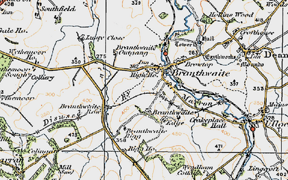 Old map of Branthwaite Rigg in 1925